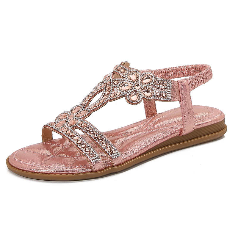 Big Size Openwork Sandals Bohe - مراجعة Sew On Rhinestone وسعره