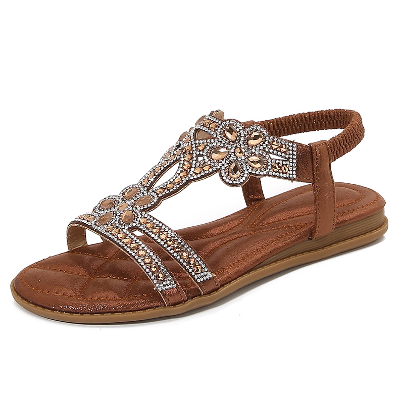 Big Size Openwork Sandals Bohe - مراجعة Sew On Rhinestone وسعره