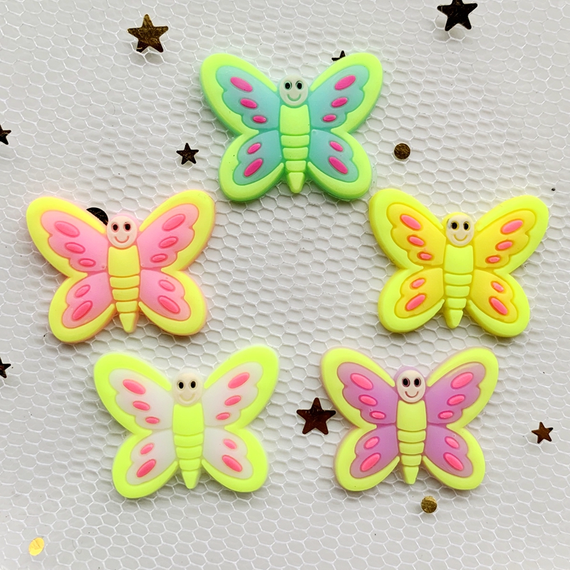 10pcs Cute Large butterfly PVC - مراجعة Embellishment Glue Craft وسعره