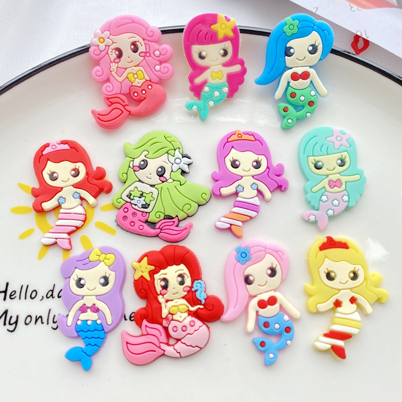 10pcs New Cute Cartoon Mermaid - مراجعة Embellishment Glue Craft وسعره