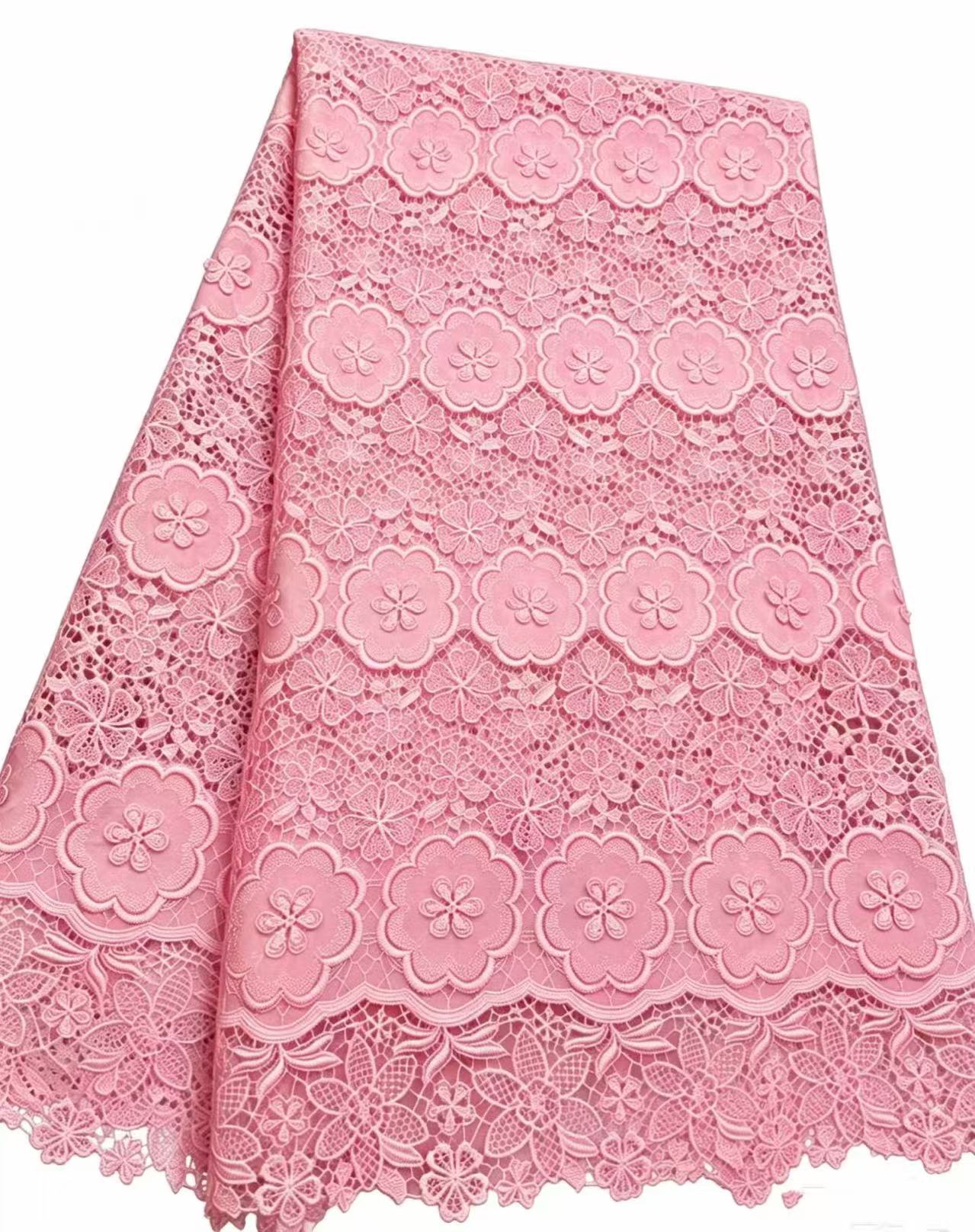 African Guipure Cord Lace Fabr - مراجعة Sew On Rhinestone وسعره