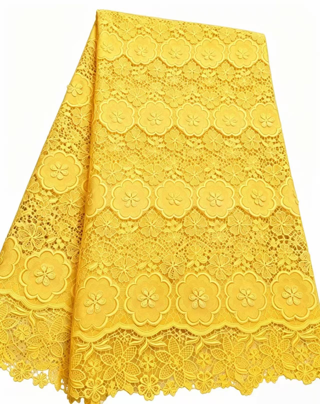 African Guipure Cord Lace Fabr - مراجعة Sew On Rhinestone وسعره