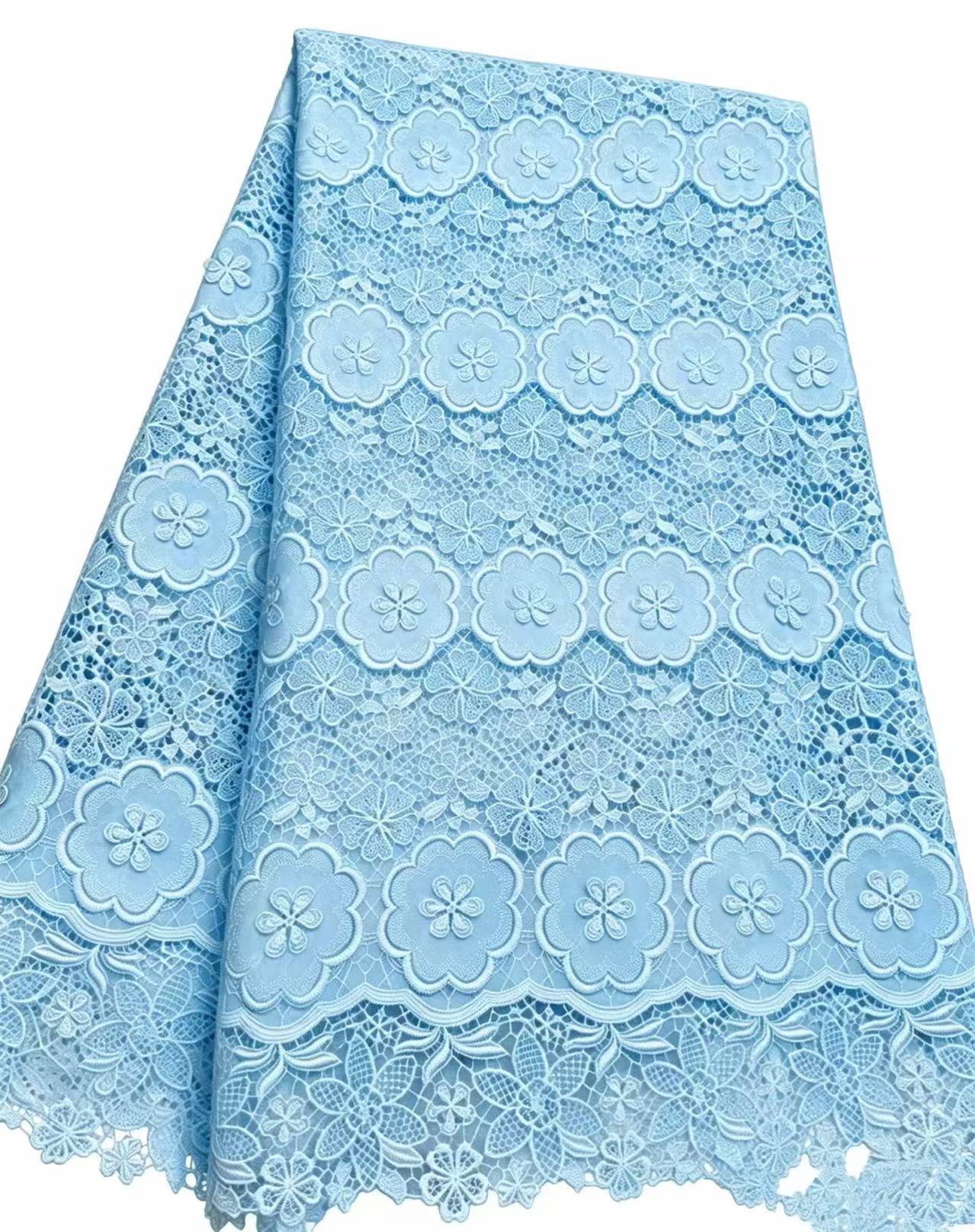 African Guipure Cord Lace Fabr - مراجعة Sew On Rhinestone وسعره