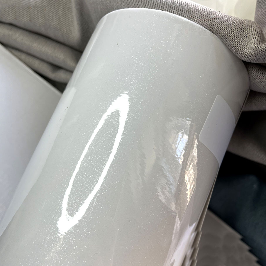 50cm*600cm High Glossy White G - مراجعة Glitter Vinyl Roll وسعره