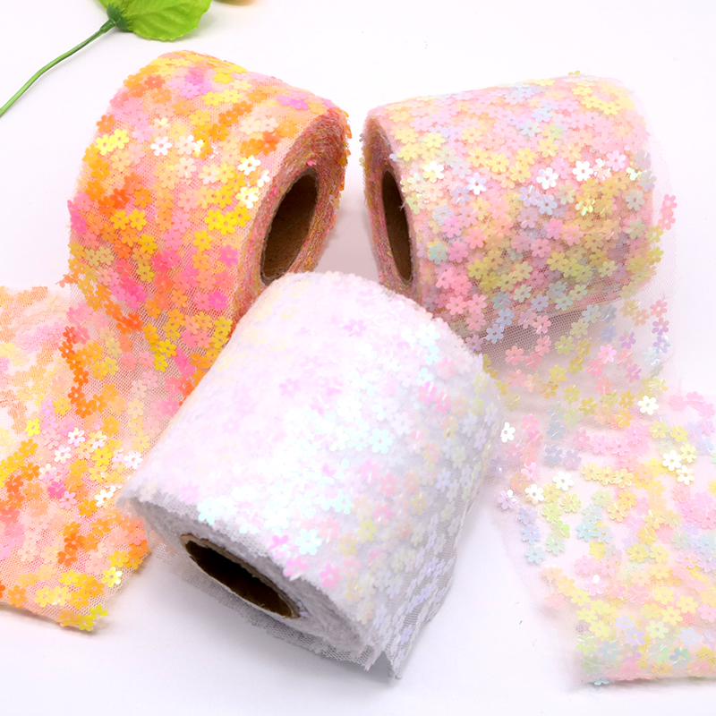 8cm 10cm 10 Yards Glitter Sequ - مراجعة Organza Ribbon Spool وسعره