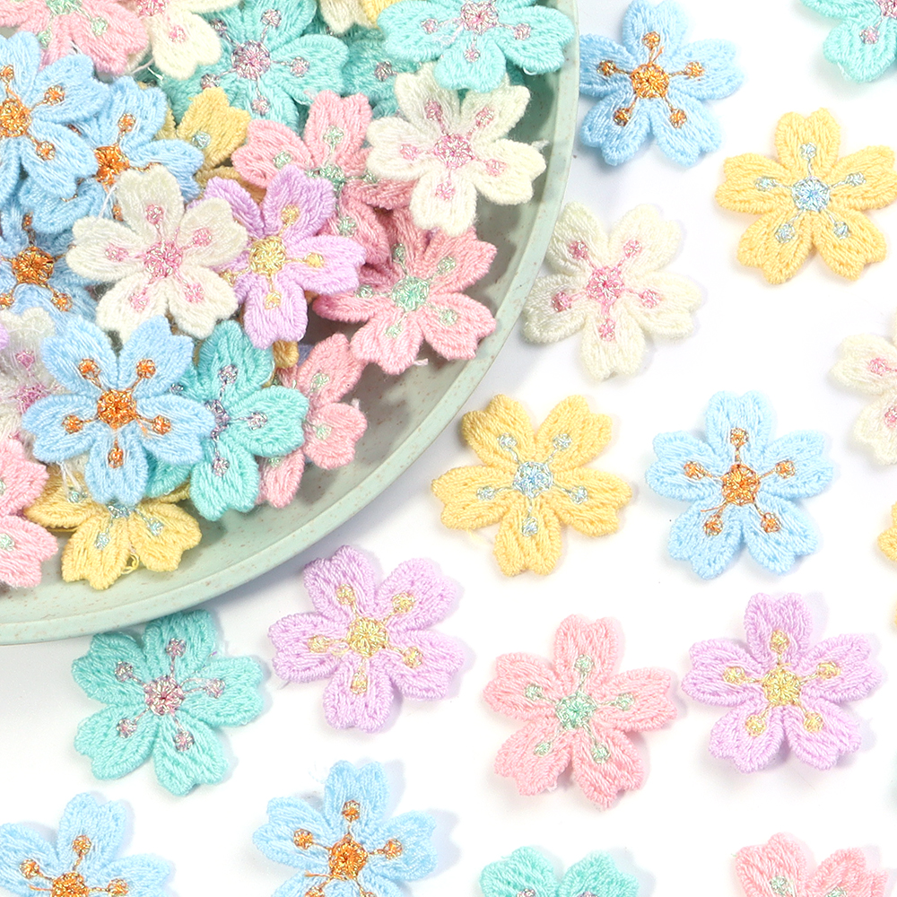 20pcs/lot Colorful 2.4cm Embro - مراجعة Applique Patch Flower وسعره