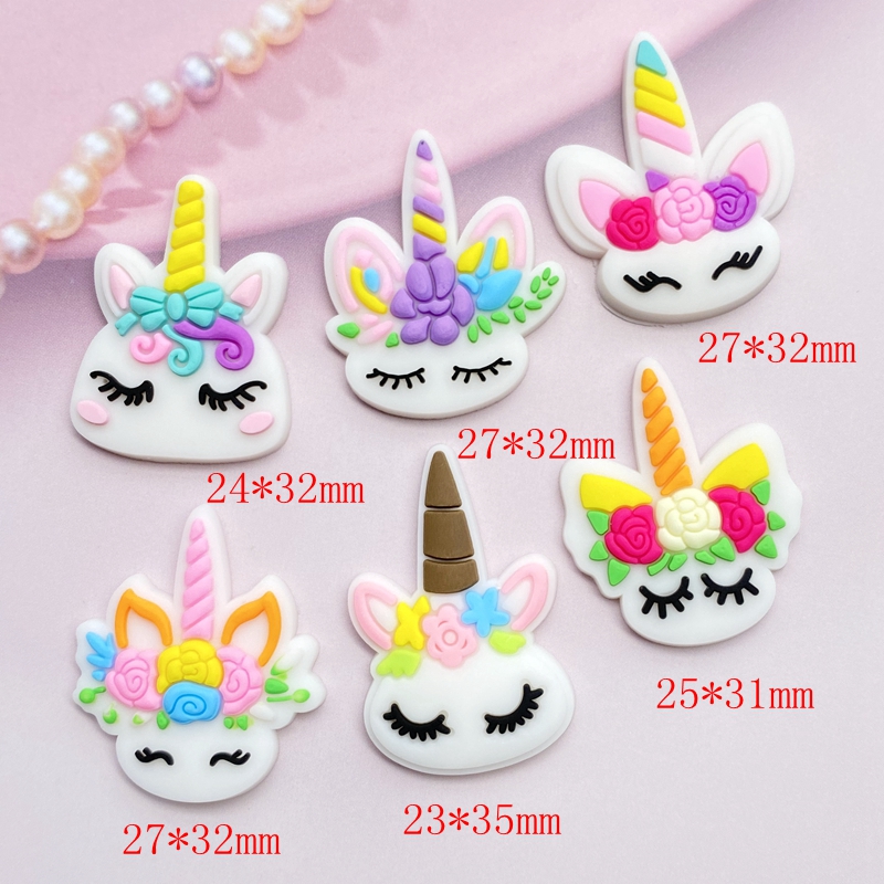12pcs Cute Mini Unicorn head P - مراجعة Embellishment Glue Craft وسعره
