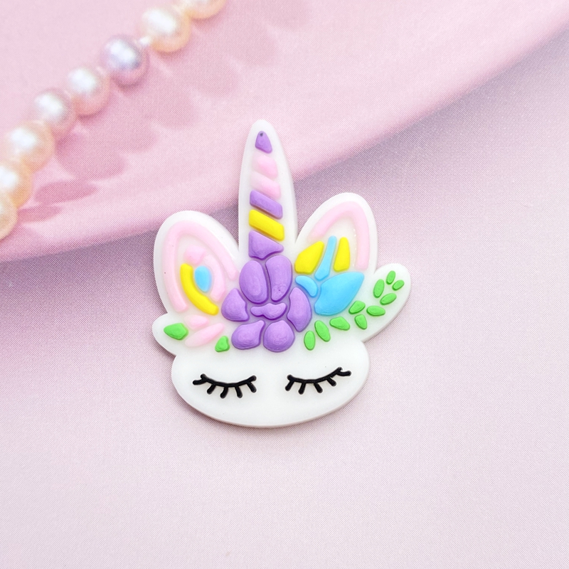 12pcs Cute Mini Unicorn head P - مراجعة Embellishment Glue Craft وسعره