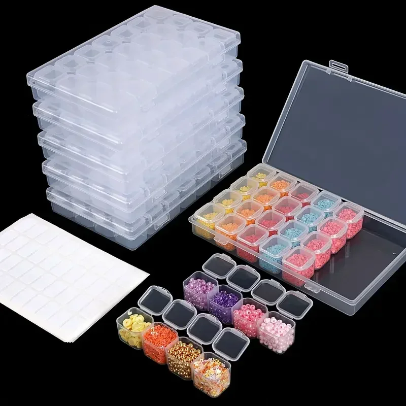 28 grid diamond painting tool  - مراجعة Craft Embellishment Storage وسعره