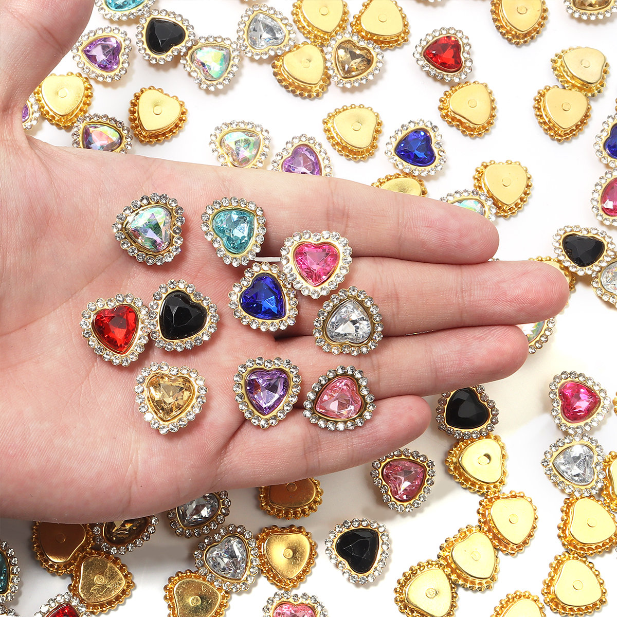 20Pcs Love Heart Acrylic Rhine - مراجعة Sew On Rhinestone وسعره